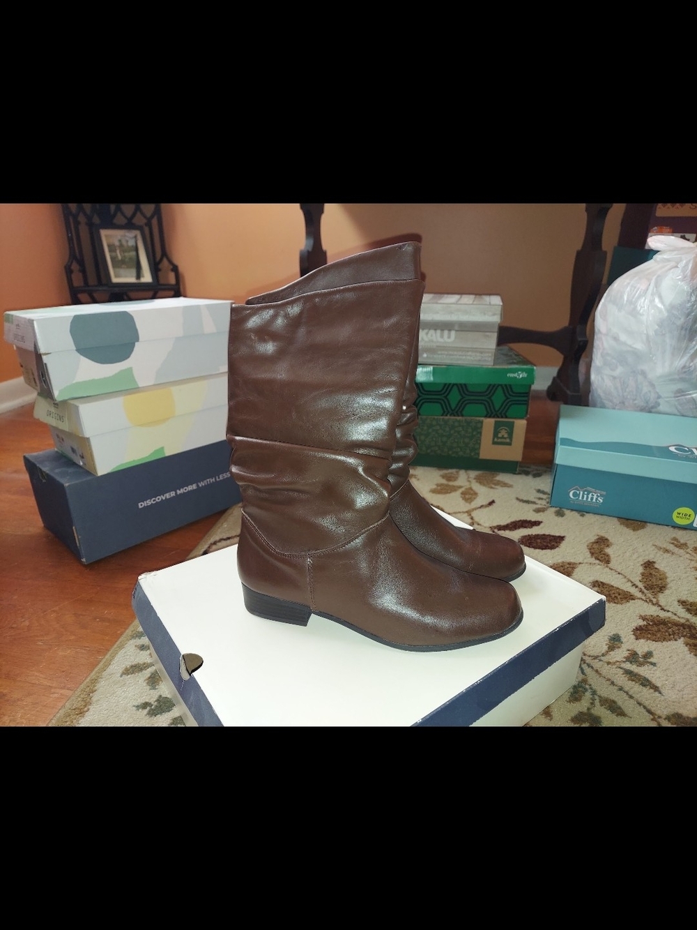 St. John's Bay Brown Mid-Calf Slouch Boots